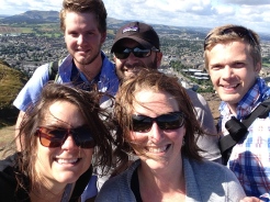 A group selfie from the summit - Daniel, Brandon, Clay, Caroline & Whitney